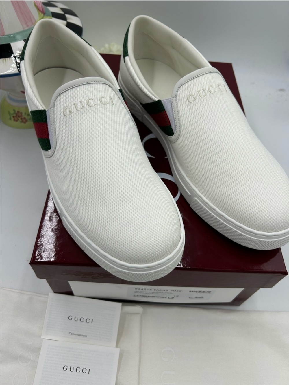 Men’s Gucci ace slip on sneaker size 12 fits 13 US made in Italy - Picture 3 of 11